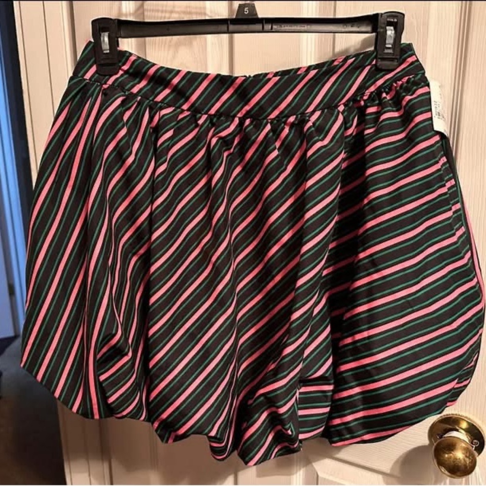 Wicked! Striped Pink and Green Skirt w/ pockets